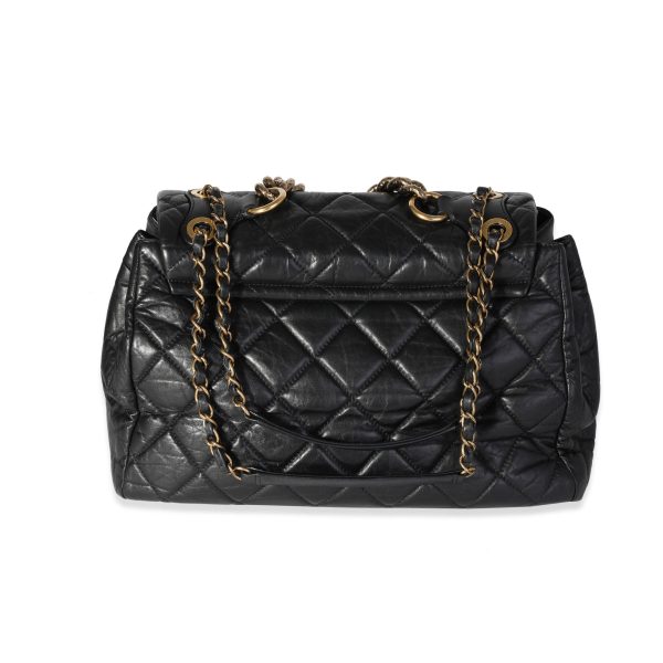 118474 pv d947b3f5 a731 4fd0 818e cdbb8eefbb03 Chanel Paris Bombay Black Aged Quilted Calfskin Pondicherry Flap Bag