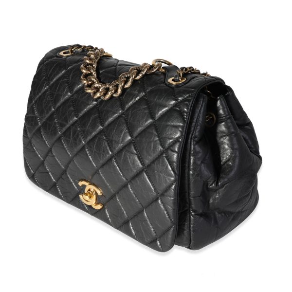 118474 sv 05787780 a69b 41bc 8e49 07d8dee9ad7a Chanel Paris Bombay Black Aged Quilted Calfskin Pondicherry Flap Bag