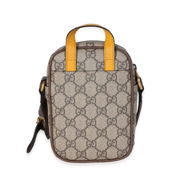 118484 pv Gucci Brown Leather GG Supreme Canvas Neo Vintage Mini Crossbody Bag