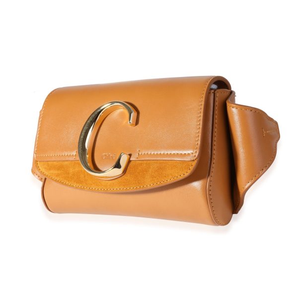 118485 sv ee8d1417 726e 49e0 8ef9 35074bd5400c Chloe Tan Leather Suede C Belt Bag