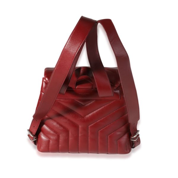 118487 pv Saint Laurent Burgundy Matelassé Y Leather Small Loulou Backpack