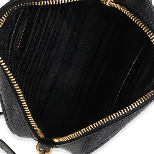 118488 ad1 153116ef dd6b 484f 91c5 242385b7f80b Prada Black Saffiano Leather Monochrome Camera Bag