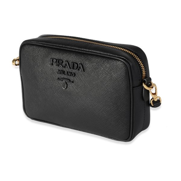 118488 sv 07a15964 0a3a 4bf2 a909 b771cfe92a4c Prada Black Saffiano Leather Monochrome Camera Bag