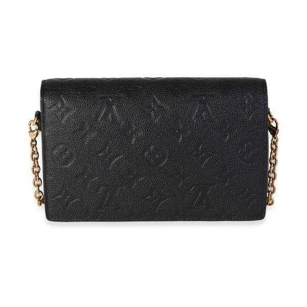 118522 pv Louis Vuitton Black Monogram Empreinte Leather Vavin Wallet on Chain