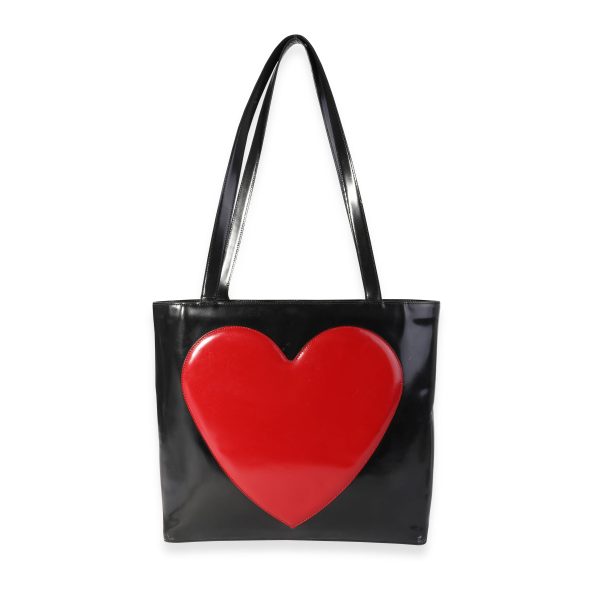 118542 fv c4023efd 9b6d 45d8 b651 490e7cf30bd5 Moschino Black and Red Leather Heart Shoulder Bag