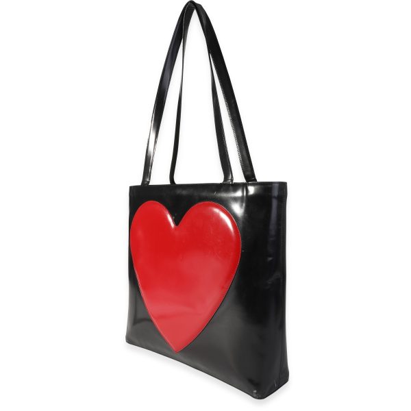 118542 sv 1996db2a a150 4b89 abfe 5e929fe28a08 Moschino Black and Red Leather Heart Shoulder Bag