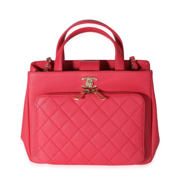 118577 fv Chanel Red Caviar Quilted Small Business Affinity Shopping Bag