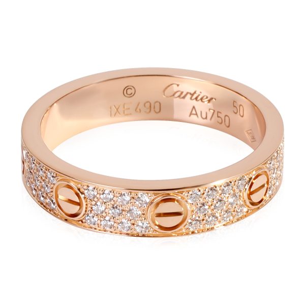 Rings Cartier LOVE Diamond Wedding Band in 18k Rose Gold 031 CTW