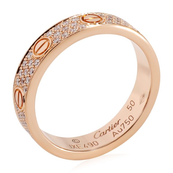 Rose Gold Wedding Band Cartier LOVE Diamond Wedding Band in 18k Rose Gold 031 CTW