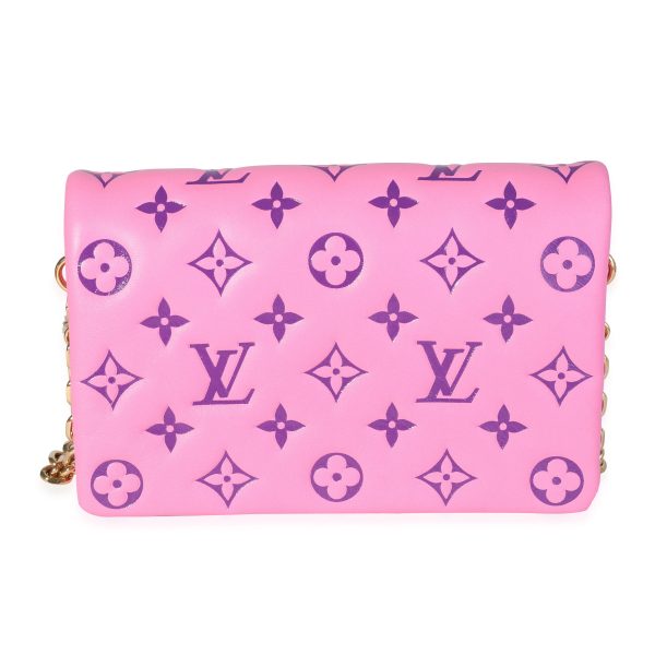 118601 fv Louis Vuitton Pink Puffy Lambskin Pochette Coussin