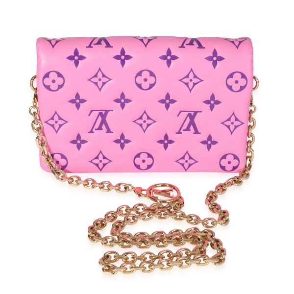 118601 pv Louis Vuitton Pink Puffy Lambskin Pochette Coussin