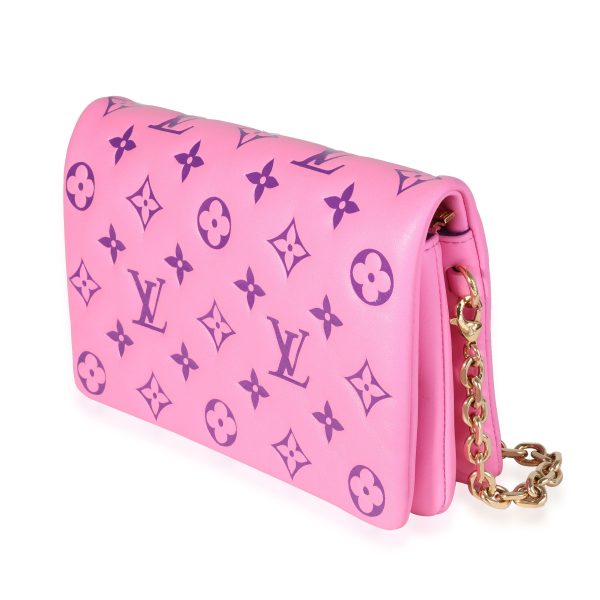 118601 sv Louis Vuitton Pink Puffy Lambskin Pochette Coussin