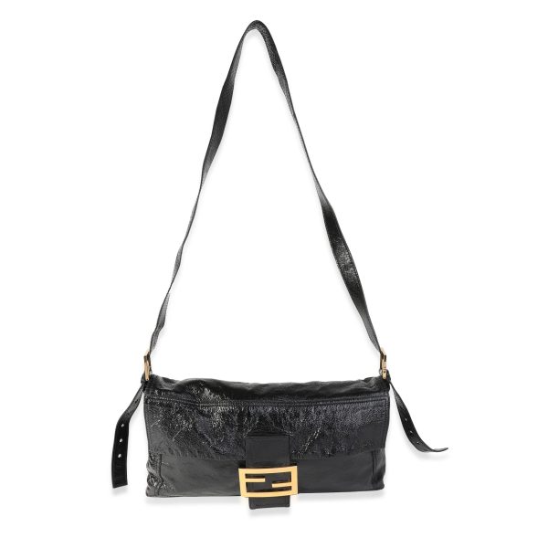 118611 bv 8b194370 e270 4e3b 9f67 eca889884a24 Fendi Black Patent Leather Convertible Baguette