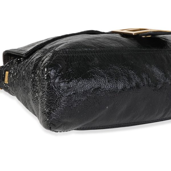 118611 clasp 697c0fc7 94b9 4260 8b41 5c3610e2cd13 Fendi Black Patent Leather Convertible Baguette