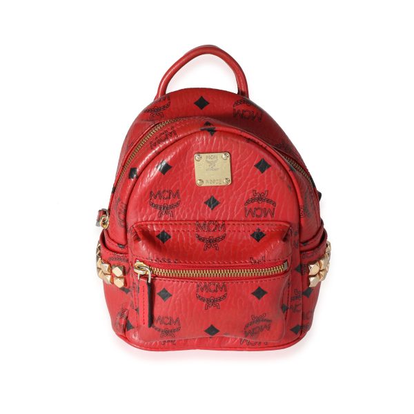 118618 fv e99dbc63 404e 416f 850d 71dbd12ed595 MCM Red Visetos Coated Canvas Stark Bebe Boo Backpack