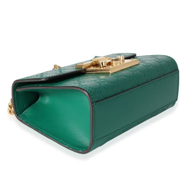 118621 box Gucci Green Guccissima Leather Small Padlock Shoulder Bag