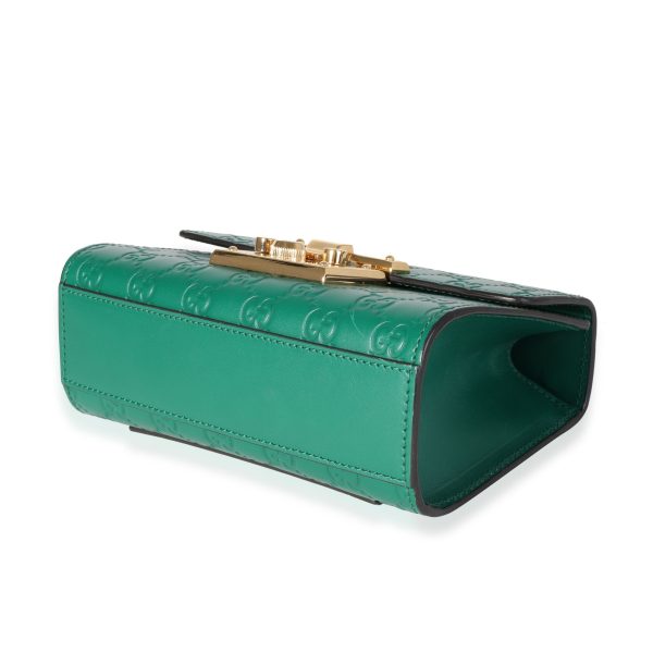 118621 clasp Gucci Green Guccissima Leather Small Padlock Shoulder Bag