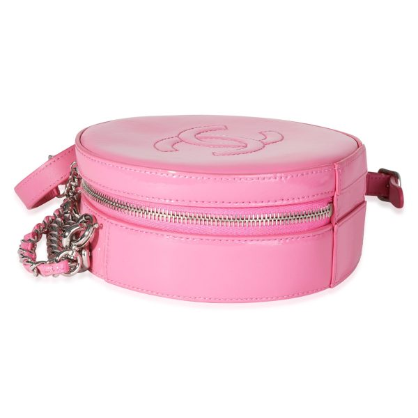 118741 clasp Chanel Pink Patent Leather Round As Earth Crossbody