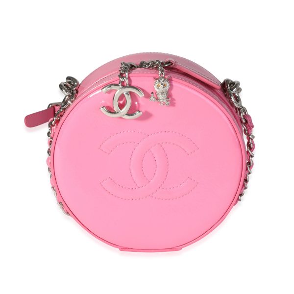 118741 fv Chanel Pink Patent Leather Round As Earth Crossbody