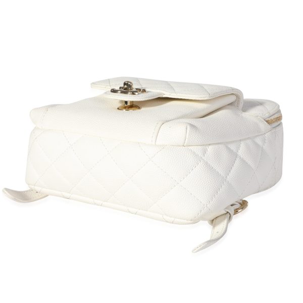 118742 box e92ac830 ee8d 4db1 b211 4ea5087d2f6d Chanel White Quilted Caviar CC Day Backpack