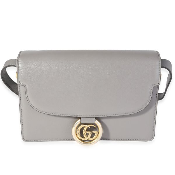 118750 fv f41fff53 cbdc 459a 8965 0b0c7991b310 Gucci Gray Leather GG Ring Shoulder Bag