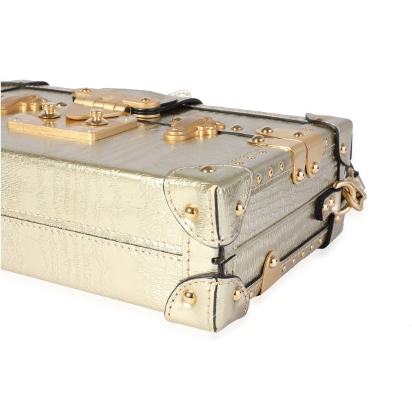 118798 box Louis Vuitton Gold Grain de Bois Petite Malle