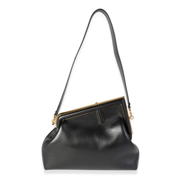 118799 bv a0f12ef0 f723 4a96 9022 849ac4a4fa79 Fendi Black Nappa Leather Medium First Bag