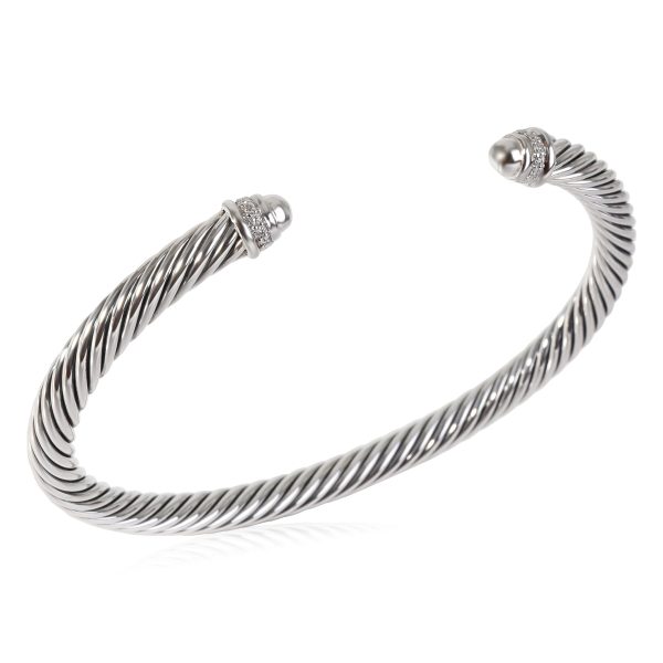 118869 av 4b8b3077 0d7b 4034 9b0a 9fe613f62094 David Yurman Cable Classic Diamond Bracelet in Sterling Silver 007 CTW