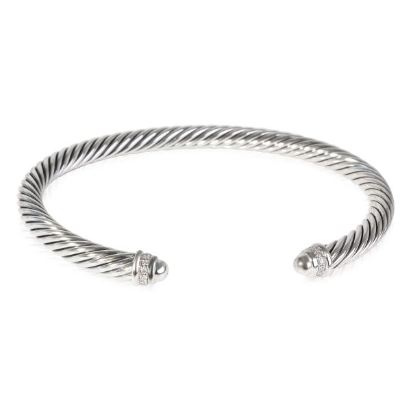 118869 fv 6274da19 d1d8 41b7 a53f ee2a697c4f44 David Yurman Cable Classic Diamond Bracelet in Sterling Silver 007 CTW