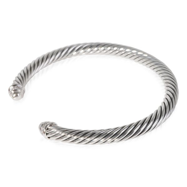 118869 sv 460ad1a3 6eed 4be7 a466 1c3d93e86926 David Yurman Cable Classic Diamond Bracelet in Sterling Silver 007 CTW