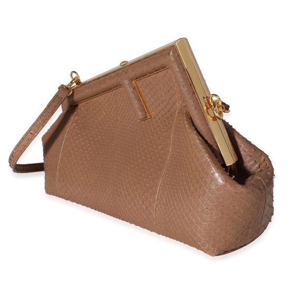 118891 sv 79b7058b 9ace 49e2 984d 5d4cd554bfb8 Fendi Tan Python Small First Bag