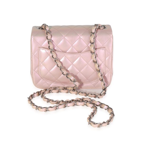 118897 pv 8781d460 d29a 408a 9cda 4773ad534fa8 Chanel Pink Iridescent Quilted Calfskin Square Mini Classic Flap Bag