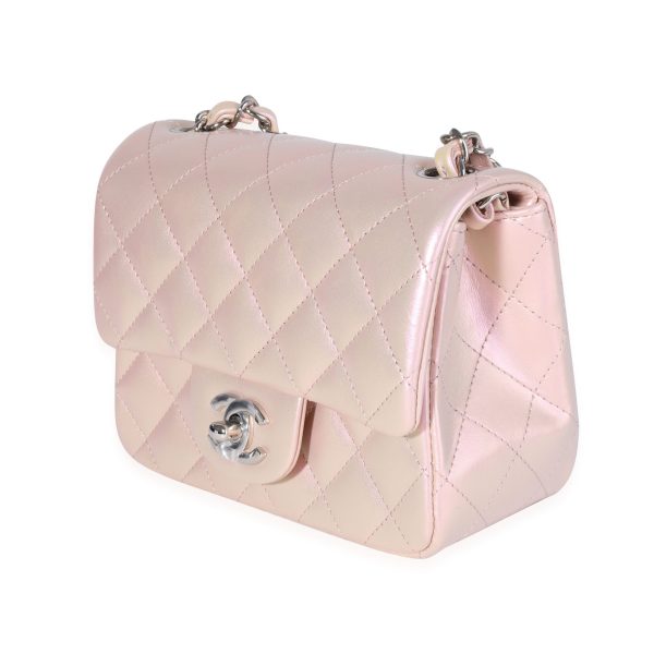 118897 sv 125c71cd 8f86 4582 afb3 f357fa0ae823 Chanel Pink Iridescent Quilted Calfskin Square Mini Classic Flap Bag