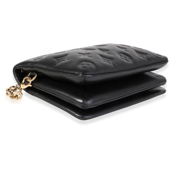 118910 box a6f0f6bf 16b8 40d0 b593 9fd686d809fa Louis Vuitton Black Monogram Embossed Lambskin Pochette Coussin