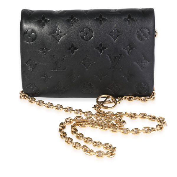 118910 pv 5a2dc7fd 97cd 490b 963e 76f9b62d0396 Louis Vuitton Black Monogram Embossed Lambskin Pochette Coussin