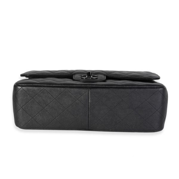 118926 stamp Chanel So Black Quilted Calfskin Jumbo Classic Double Flap Bag