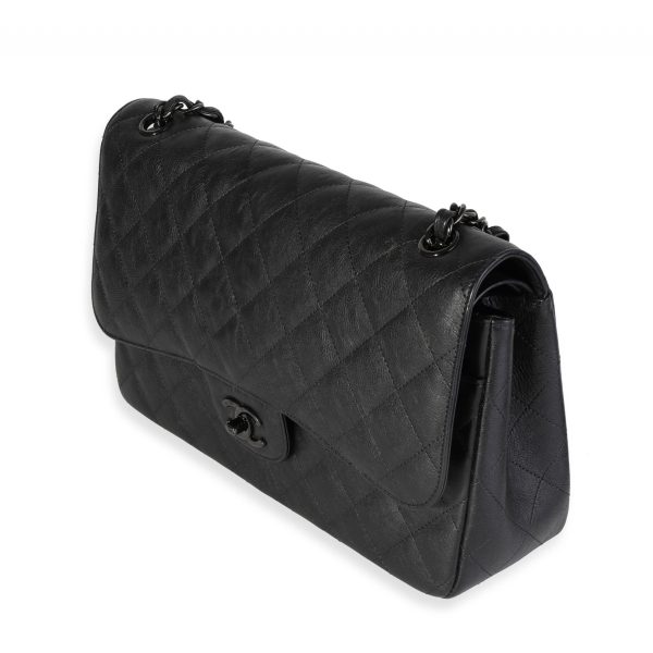 118926 sv Chanel So Black Quilted Calfskin Jumbo Classic Double Flap Bag