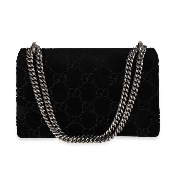 118935 pv 5b0f0aad e3ef 4cbb 9a31 6c8e5fae6ad5 Gucci Black GG Velvet Patent Leather Small Dionysus Bag