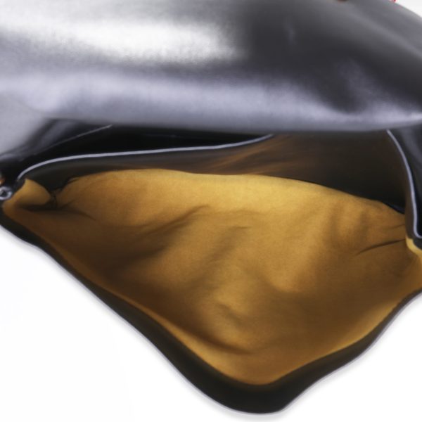 118953 ad1 Stella McCartney Black Vegan Leather Nina Fold Over Frame Bag