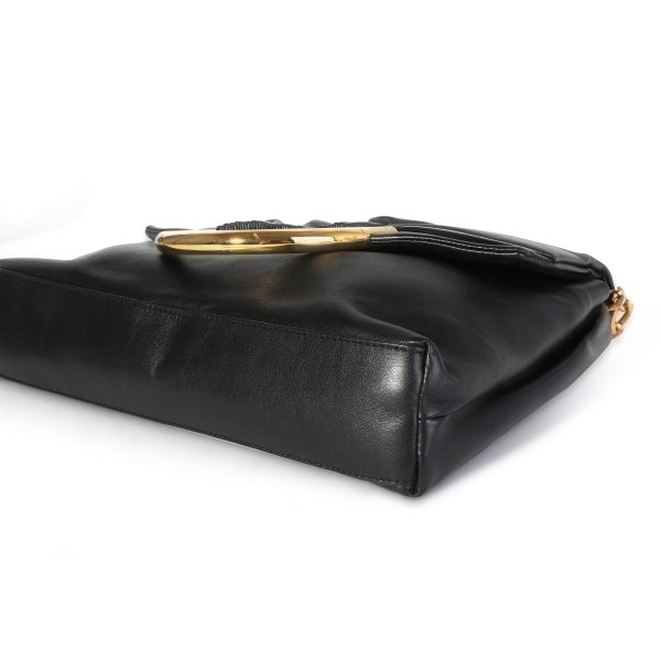 118953 box Stella McCartney Black Vegan Leather Nina Fold Over Frame Bag