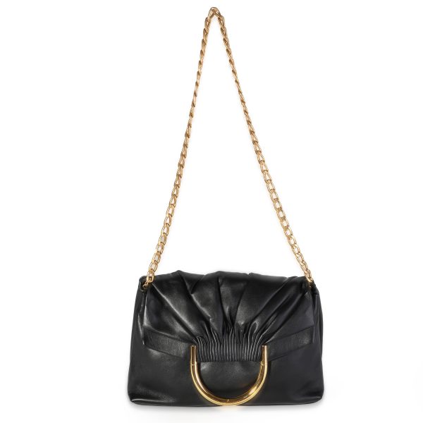 118953 bv Stella McCartney Black Vegan Leather Nina Fold Over Frame Bag