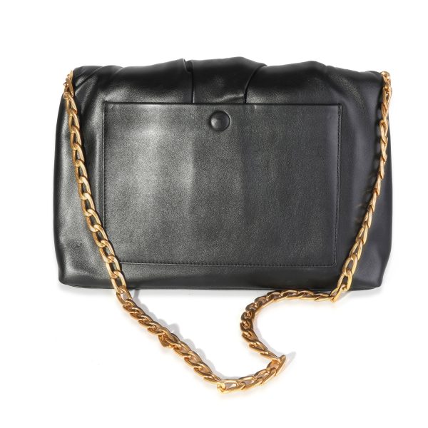 118953 pv Stella McCartney Black Vegan Leather Nina Fold Over Frame Bag