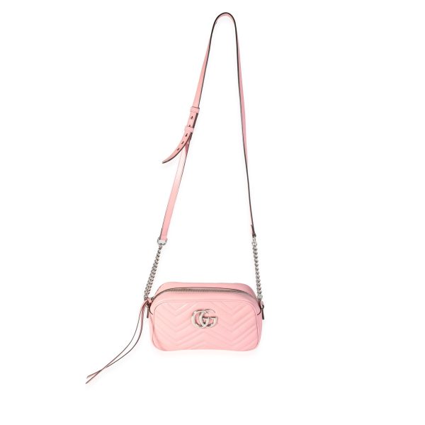 119071 bv Gucci Pink Matelass√© Leather Small Marmont Bag