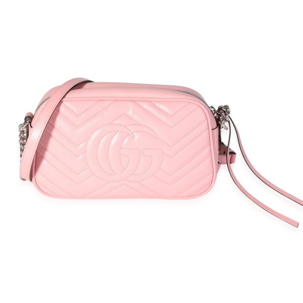 119071 pv Gucci Pink Matelass√© Leather Small Marmont Bag