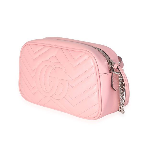 119071 sv Gucci Pink Matelass√© Leather Small Marmont Bag