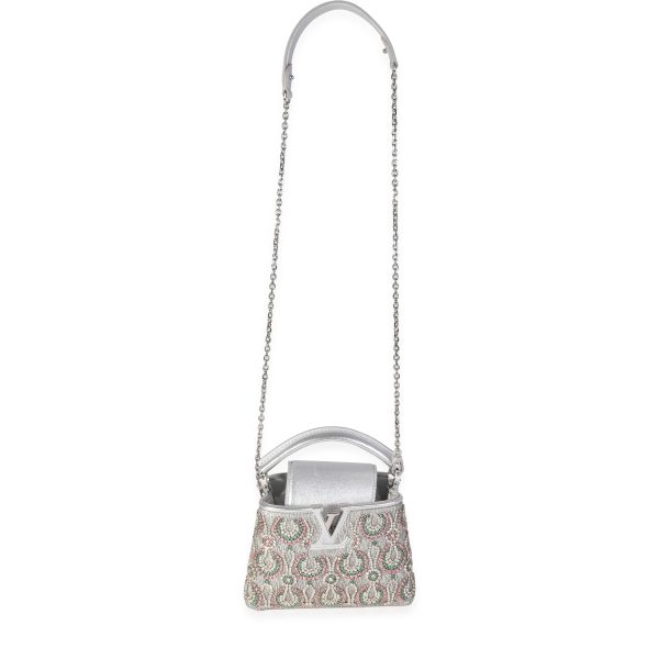 119078 bv ad5acda5 5b24 4efe bf9a 9a3ce0b82364 Louis Vuitton Silver Metallic Broderies Capucines Mini