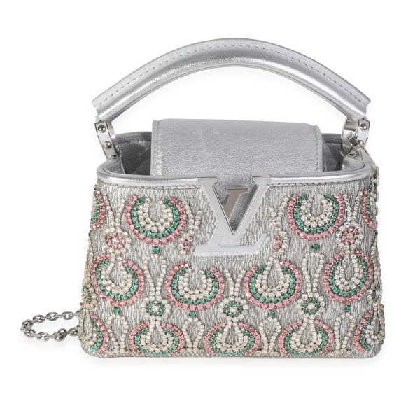 119078 fv 0122011e 4f9b 418d 98c7 b86cd6aa5759 Louis Vuitton Silver Metallic Broderies Capucines Mini