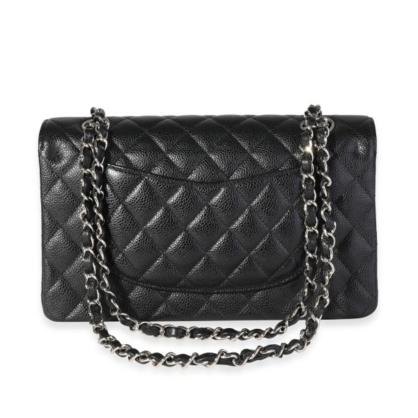 119114 pv Chanel Black Quilted Caviar Medium Classic Double Flap Bag