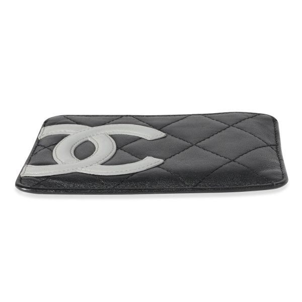 119147 stamp Chanel Black Quilted Lambskin Ligne Cambon Card Holder