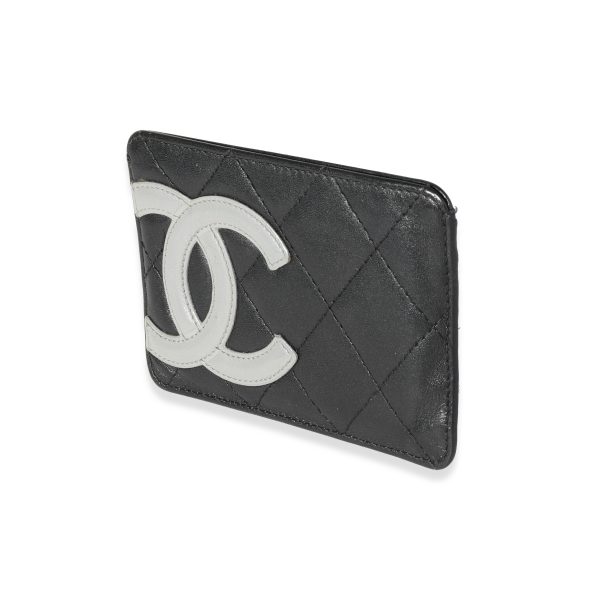 119147 sv Chanel Black Quilted Lambskin Ligne Cambon Card Holder